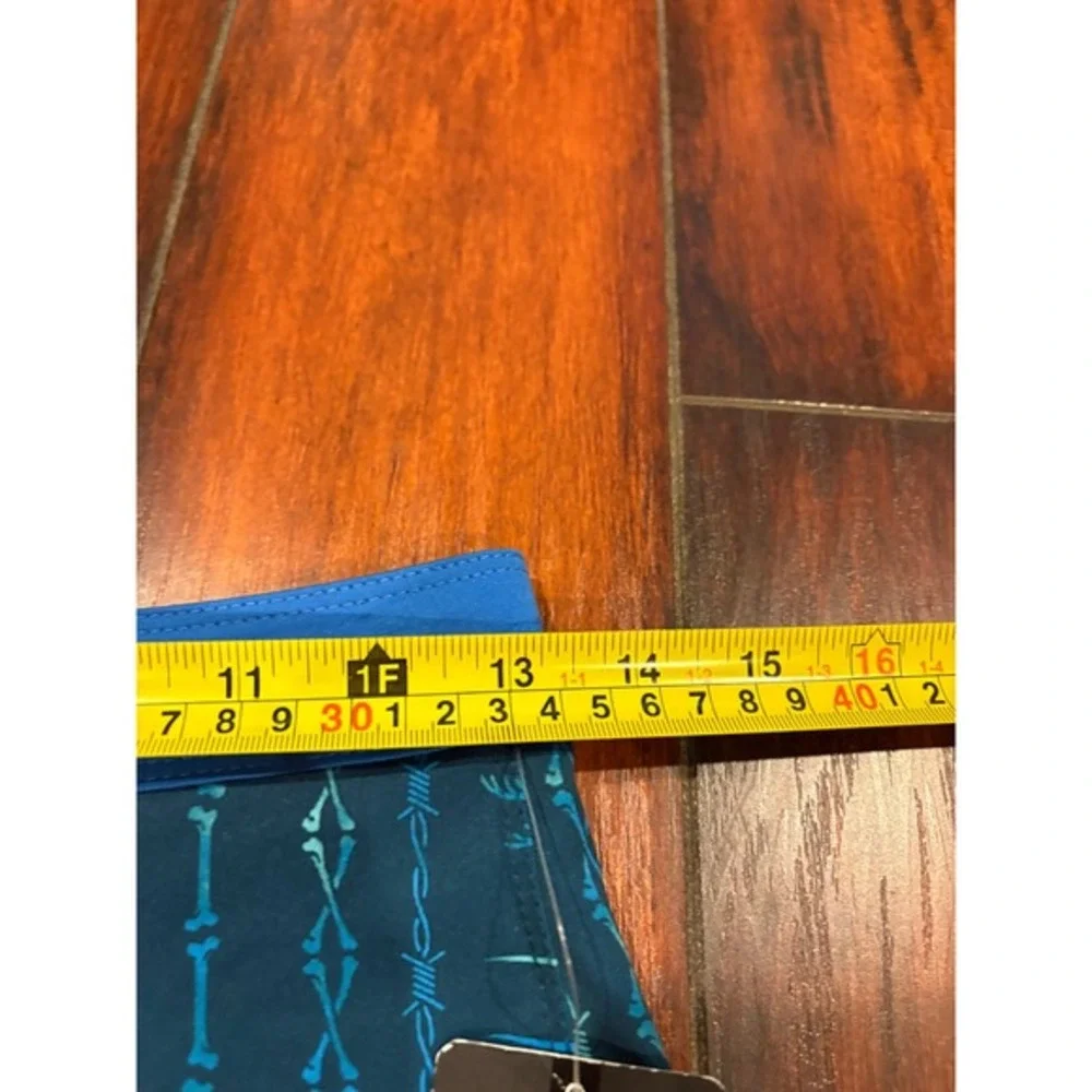 Kids Hurley Board Shorts Teal Blue 4‎ Way StretchPalm Tree Bone Print Size 10 25